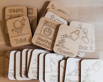 Memory-Spiel - Holz-Matching-Spiel - machen ein Spiel pädagogisches Spiel - Holz Puzzle - Montessori - Haushalt Thema Holz Spielzeug - offene Ende Spielen