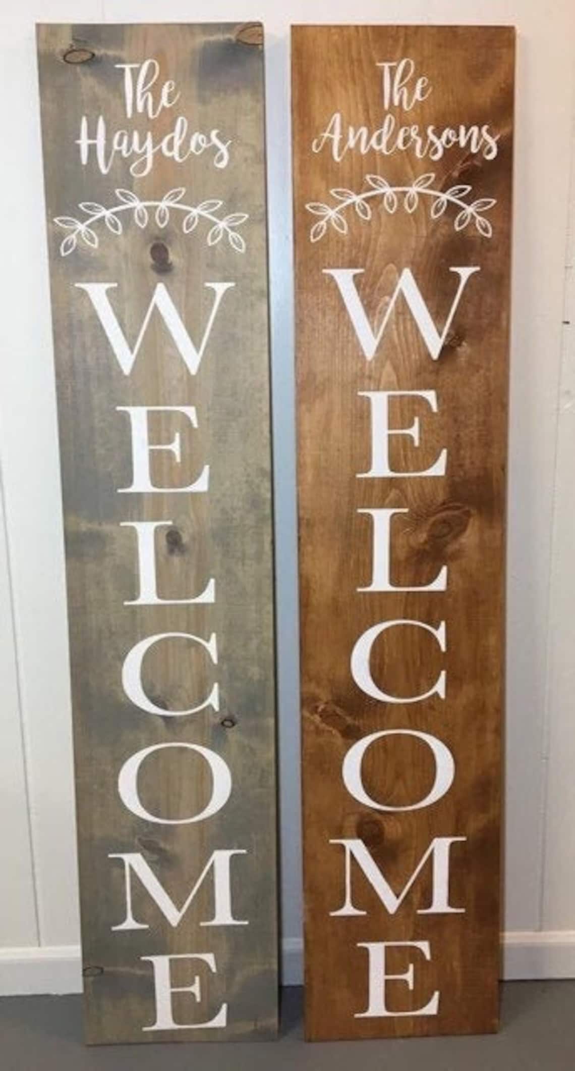 Tall Personalized Welcome Sign Family Name Vinyl Stencil for - Etsy