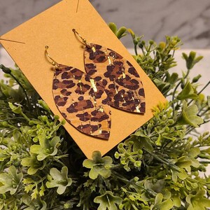 Leather Cork Earrings | Leopard
