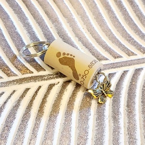 Cork Keychain I Gold Butterfly Charm
