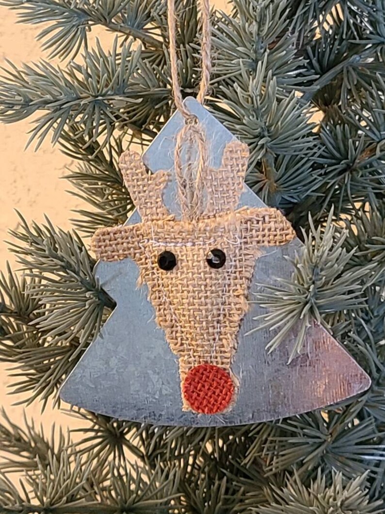 Metal Tree Reindeer Ornament