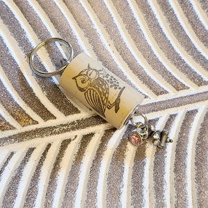 Cork Keychain I Pewter Cluster | Pink Stone