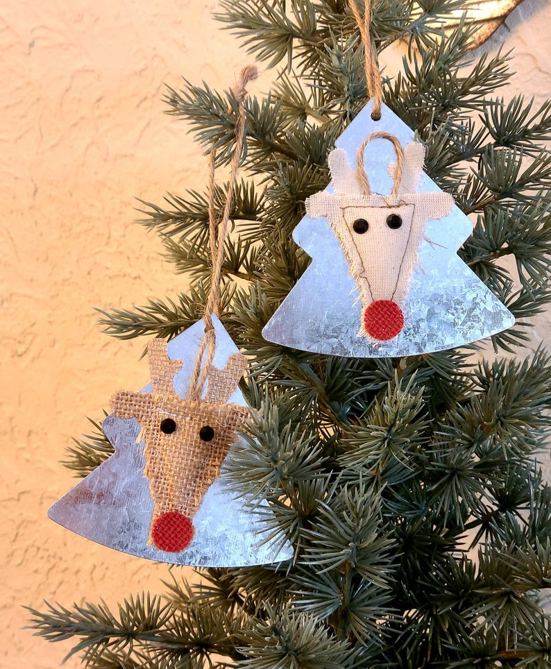 Metal Tree Reindeer Ornament
