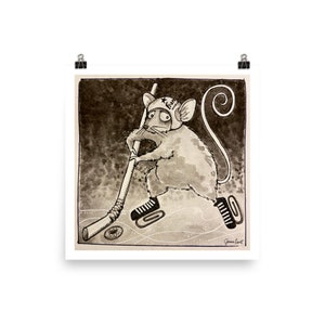 Mouse Hockey - Illustration Print