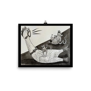 Mouse - Nothing Funnier Than a Rubber Chicken - Illustration Print
