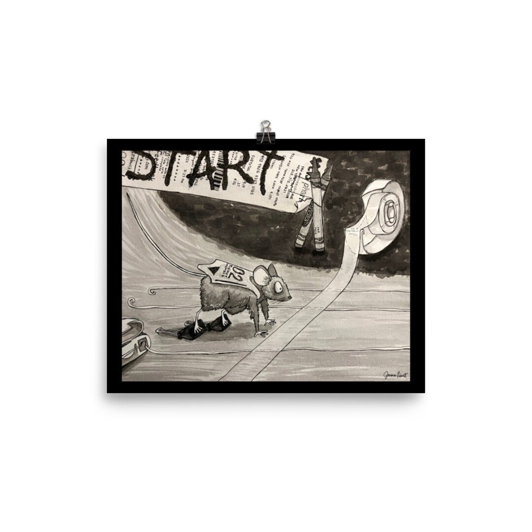 Mouse Race - Illustration Print - Etsy