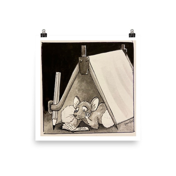 Mouse Camping Illustration Print - Etsy
