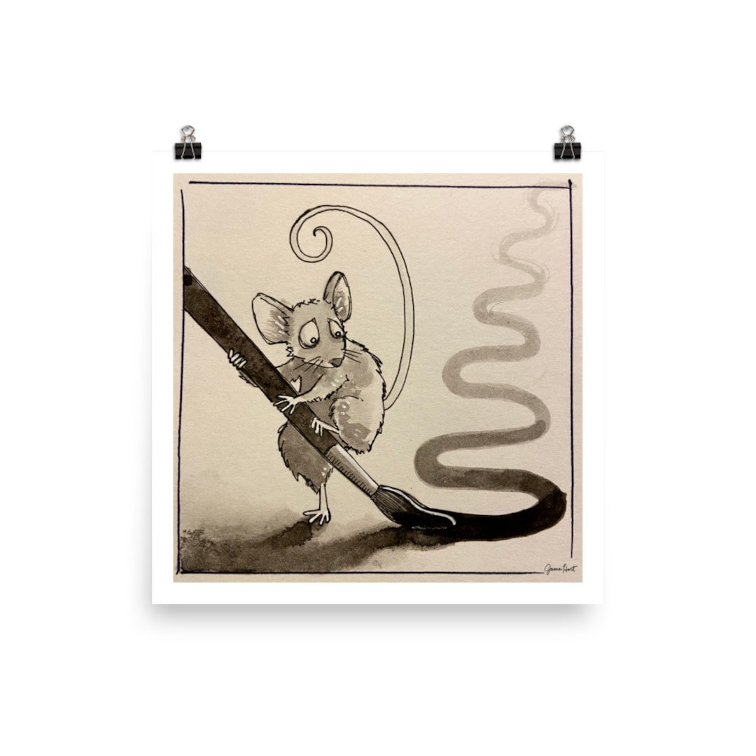 Mouse - Ink & Paint - Illustration Print - Etsy