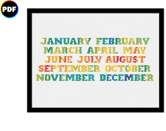 Full Year Temperature Tracker Cross Stitch Pattern: Weather, Mood, Habits (Digital file)