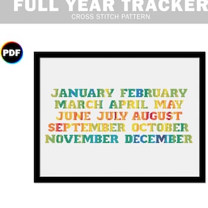 Full Year Temperature Tracker Cross Stitch Pattern: Weather, Mood, Habits (Digital file)