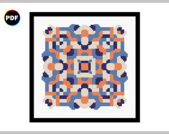 Geometric Mandala Cross Stitch Pattern (no. 2) - Modern Design - Instant Download PDF