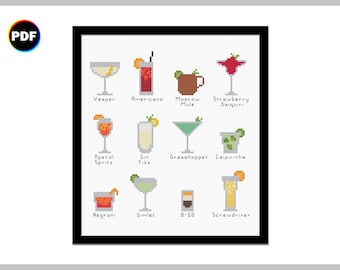 Other Tiny Cocktails Cross Stitch Pattern: Mini Drinks Sampler (Digital Download)