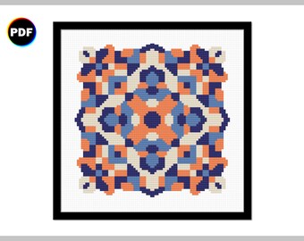 Geometric Mandala Cross Stitch Pattern (no. 4) - Modern Design - Instant Download PDF