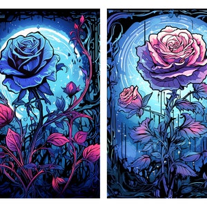 FLORAL Prints for Personal or Commercial Use | Set of 2 | Print & Frame OR Use for Print on Demand Designs | Midjourney Creation | Ai Art