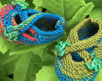 Dinosoaring Hand gebreide baby slofjes