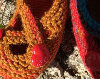 Heart Fall Hand gebreide baby laarsie