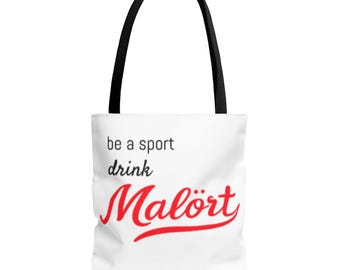 Malört Tote Bag / Chicago Humor Retro Tipografía Bolsa de lona