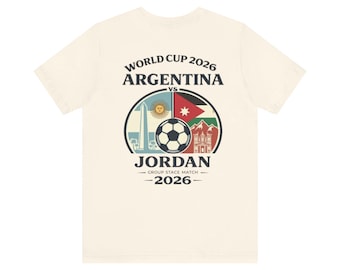 World Cup 2026 Argentina vs Jordan Soccer Tee | Vintage Supporter Graphic