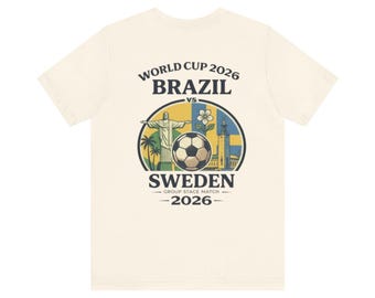 Brazil vs Sweden 2026 World Cup Soccer Match Tee, Vintage Crest Shirt