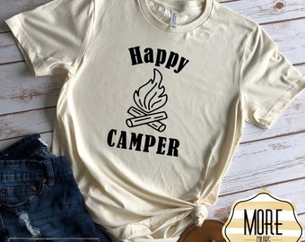 Happy Camper Tshirt, Camping Tee, Bella Canvas Unisex Tshirt
