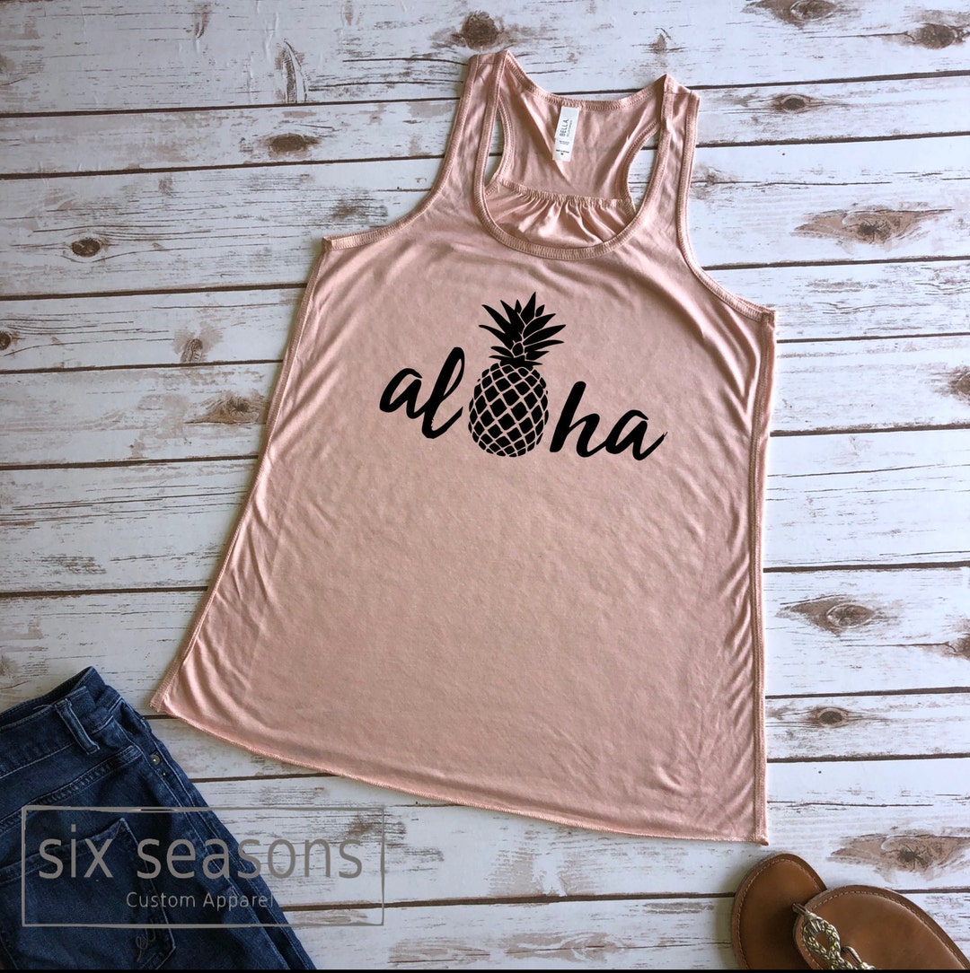 Aloha Tank Top Hawaii Vacation Racer Back Tank Womens Tank - Etsy