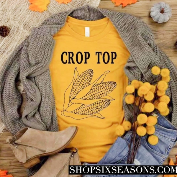 Crop Top Corn Tshirt, Harvest, Iowa Proud