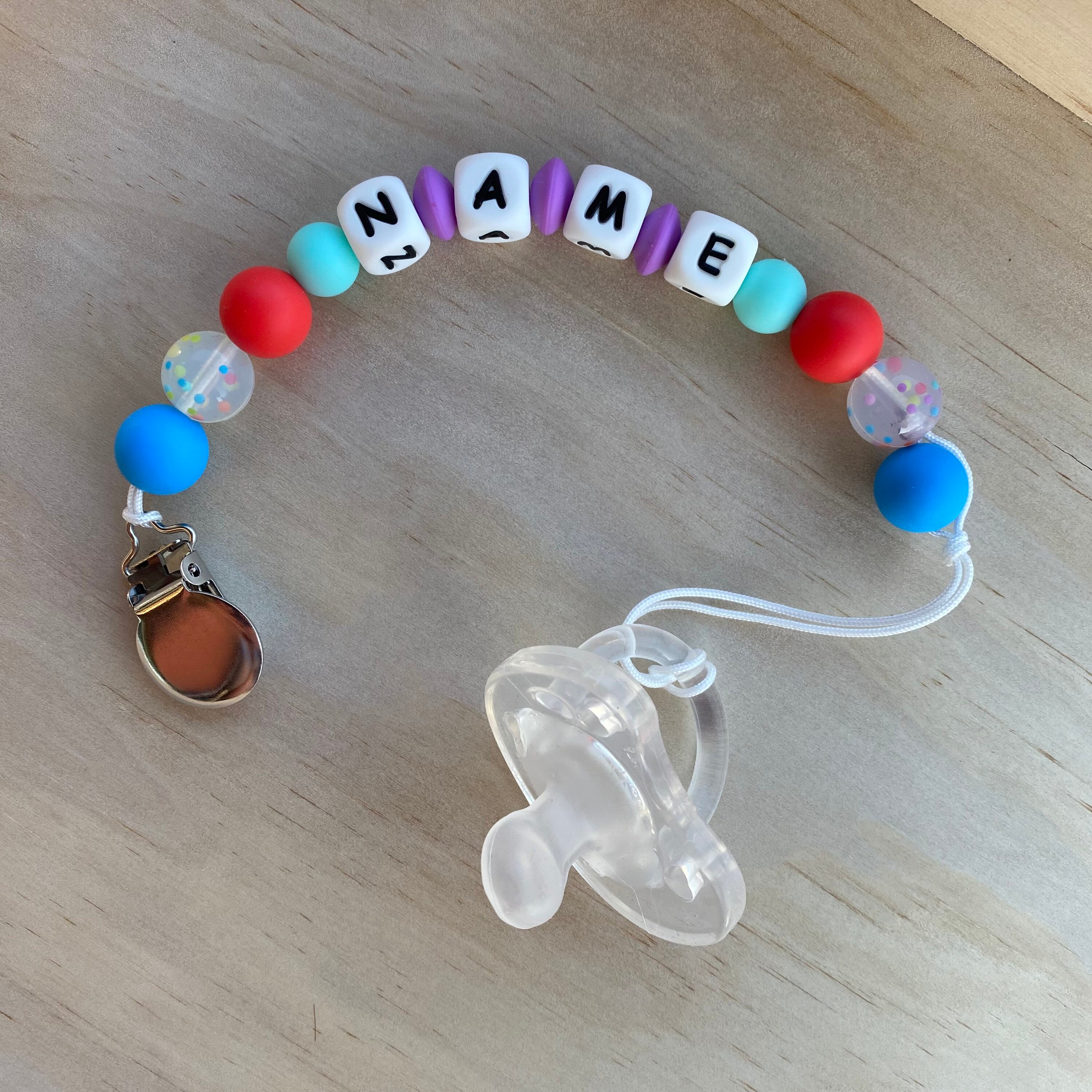 Custom Name Pacifier Clip Etsy
