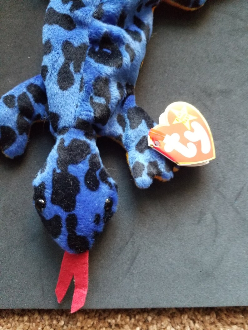 TY Original Beanie Baby Lizzy the Lizard Double Tush Tag Etsy