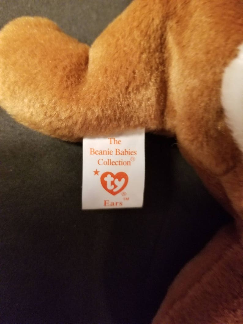 TY Beanie Babies Ears the Brown and White Rabbit /Retired 1998 /Vintage image 5