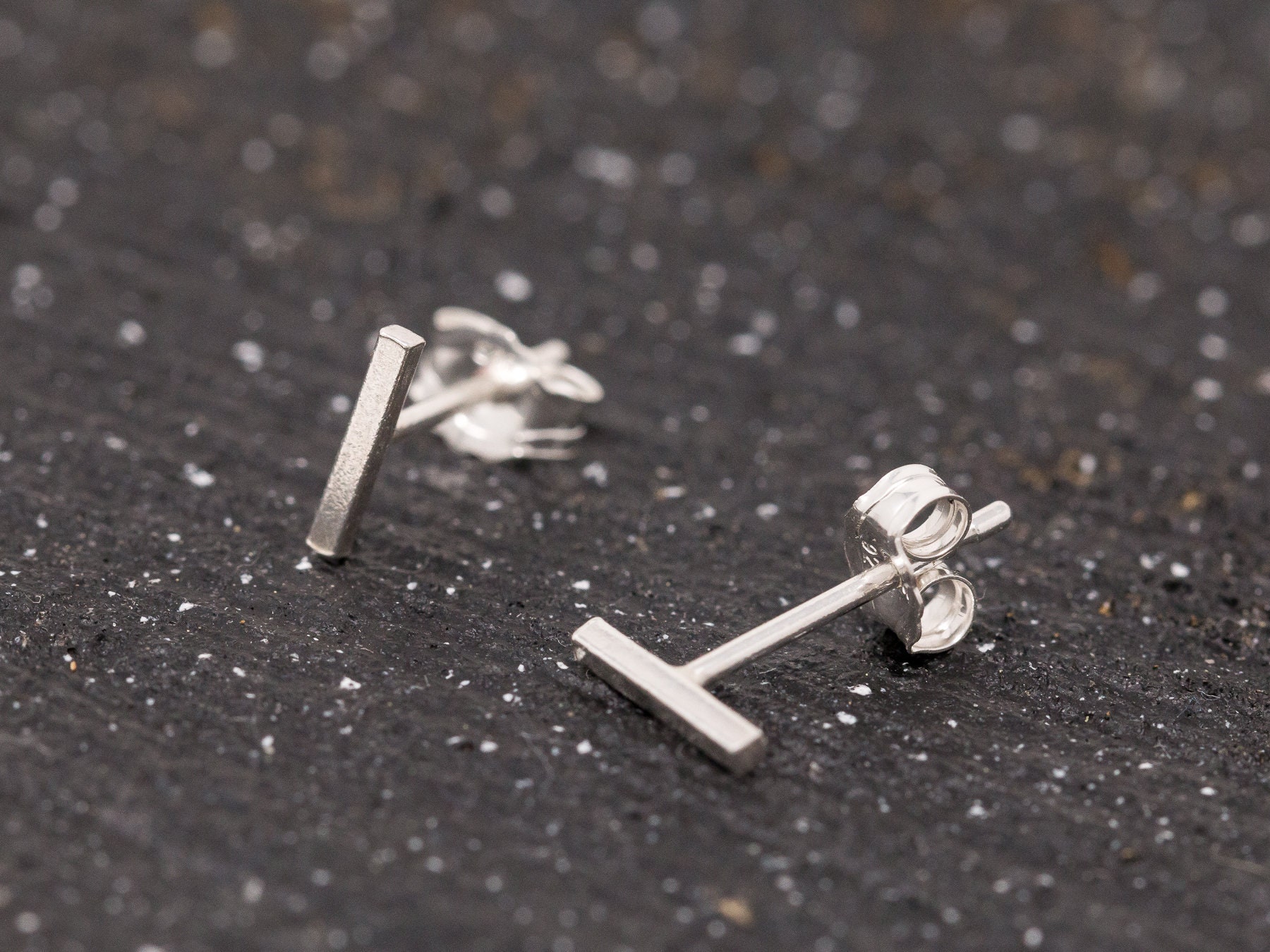 Gold Plated Sterling Silver Stick Linear Bar Stud Earrings – Sophia Rose  Jewellery