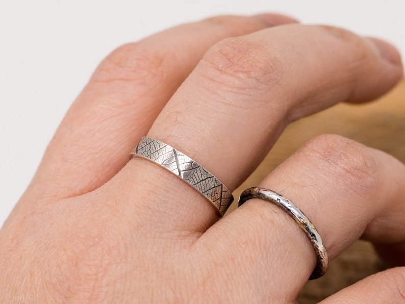 Sterling Silver Leaf Skeleton Ring|Sterling Silver Leaf Patterned Ring|Silver Leaf Ring|Leaf Ring|Gardeners Gift|Gift for Her|Patterned Ring
