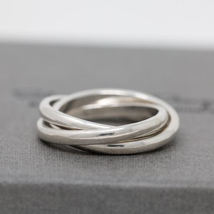 Silverly Sterling Silver Russian Wedding Ring – 5-Band Engraved Flower Design, 4mm Wide, 925 Silver - View #12