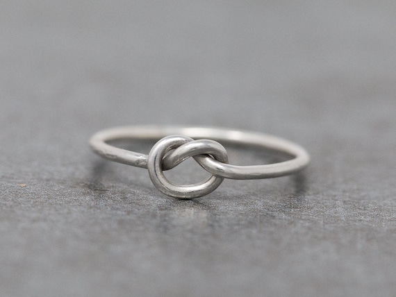 Sterling Silver Love Knot Ring, Minimalist Promise Ring