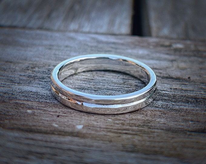 3mm Wide Handmade Sterling Silver Ring, Sterling Silver B Profile Ring, Stacking Ring, Minimalist Ring, Made to Order, Gift for Her