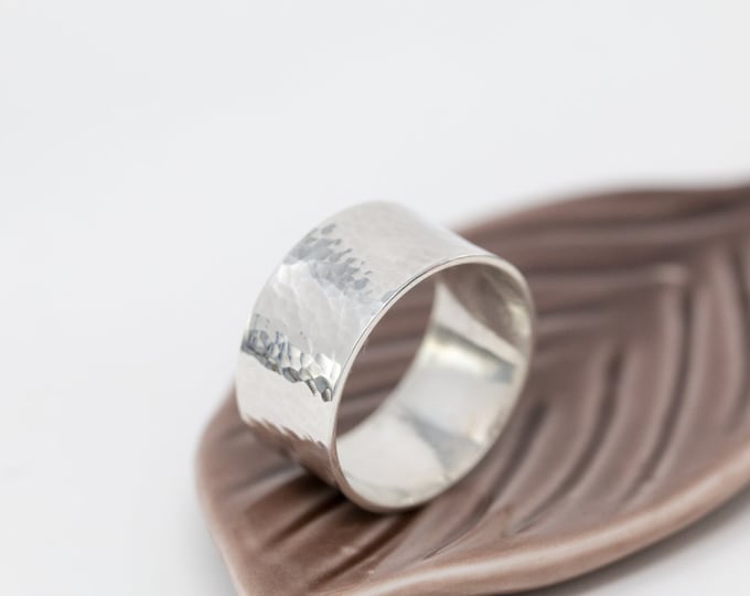 Wide Sterling Silver Band|Dimpled Sterling Silver Band|Chunky Sterling Silver Ring|Textured Sterling Silver Ring|Unisex Ring|Chunky Ring