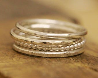 925 Sterling Silber Ring Set|Sterling Silber Ringe Set|Sehr leichte Ringe Set|Geschenk für Sie|Geschenk für Sie