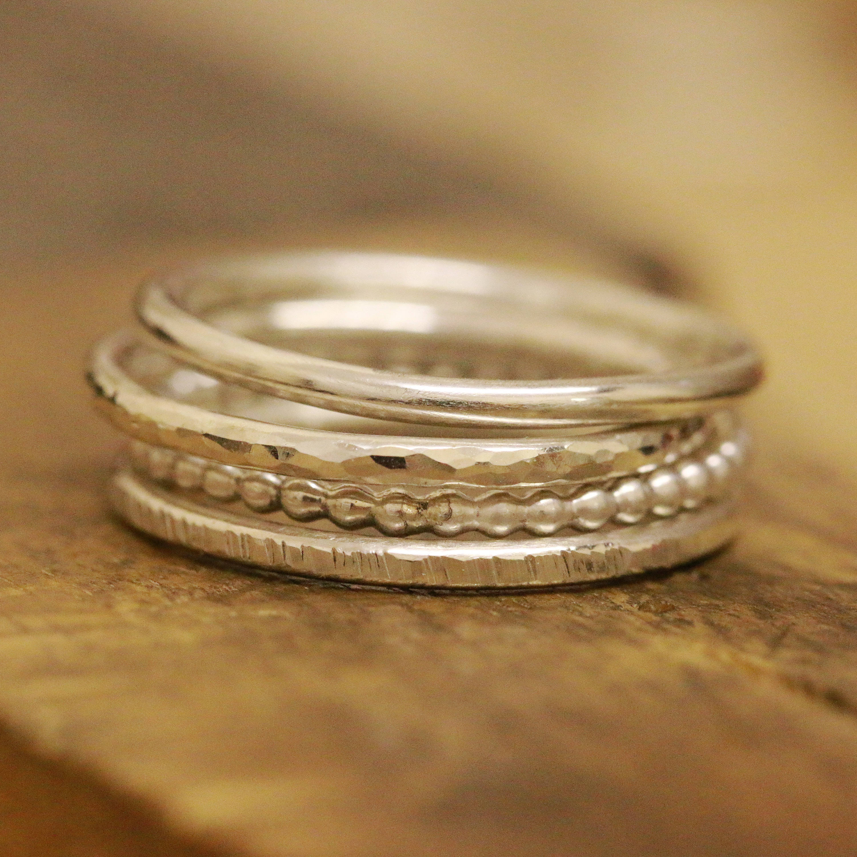 Sterling Silver Minimalist Ring Set|Sterling Silver Stacking Rings Set ...