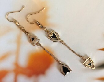 Gold Arrow Dangle Earrings