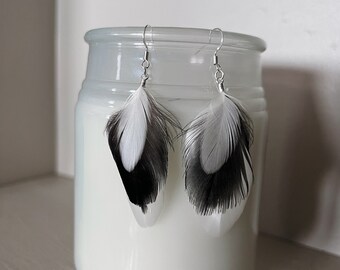 Natural Feather Earrings - Lightweight - Silver - Jewelry - Mallard Feather