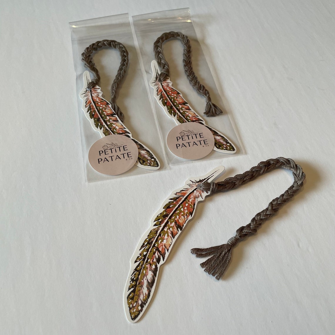 Handmade feather bookmarks Plume fait à la main Etsy