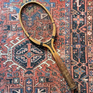 Antique Leacock Finalist Tennis Racket | Vintage Sporting Equipment | Decorative Accent for Gallery Wall