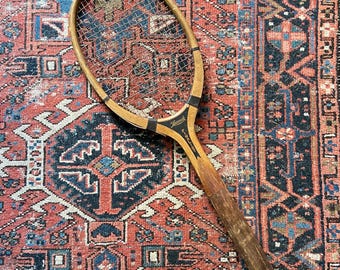 Antique Leacock Finalist Tennis Racket | Vintage Sporting Equipment | Decorative Accent for Gallery Wall