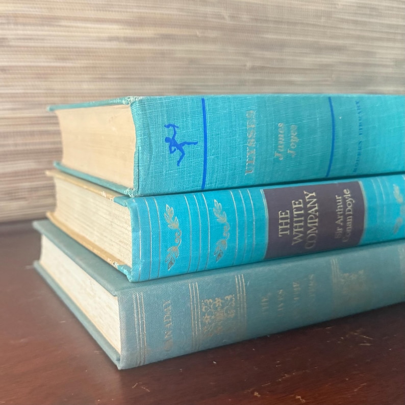 Muted Color Book Stack Small Stack of Turquoise Blue-green Vintage Books - Etsy