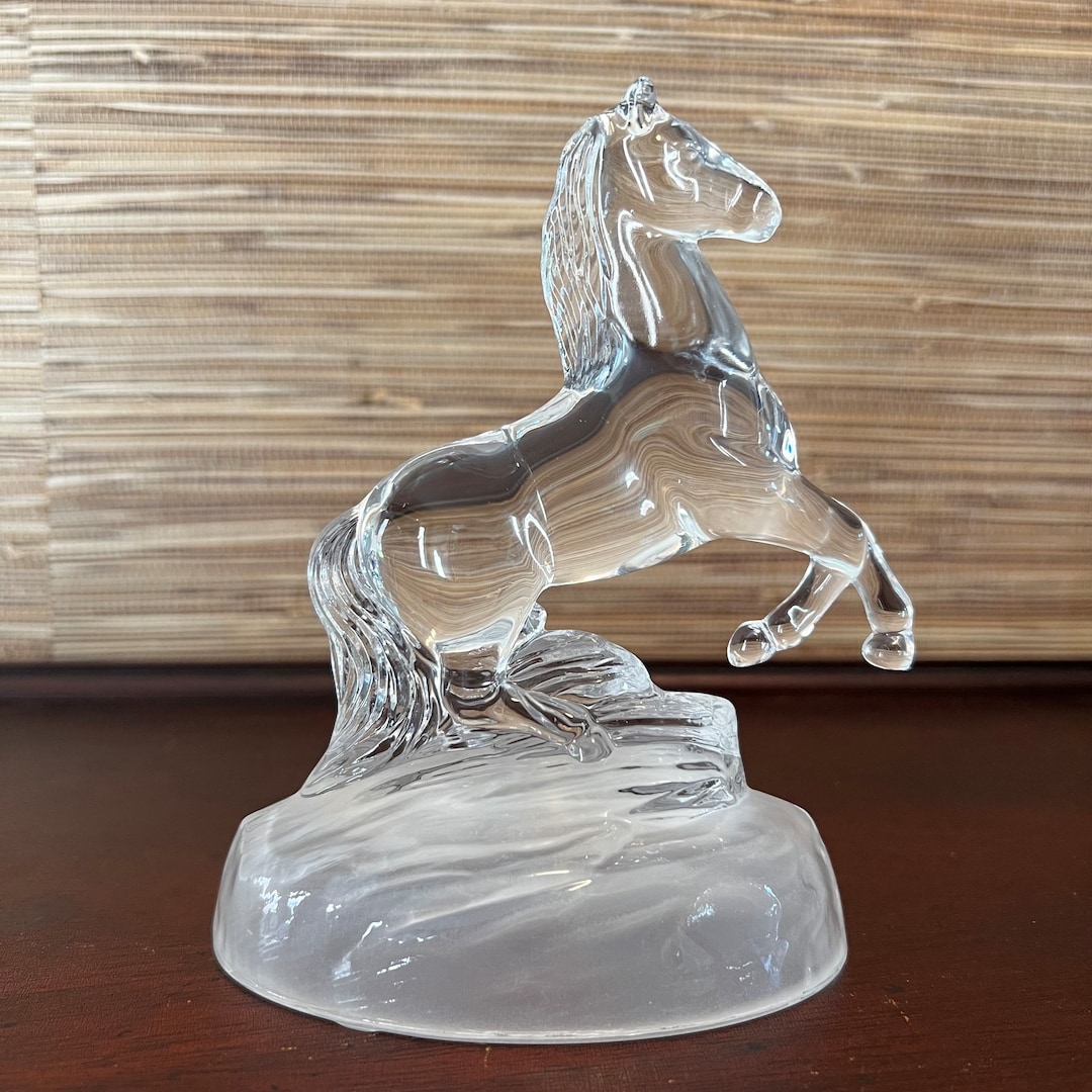 Vintage Glass Horse Figurine for Equestrian Home Decor Etsy