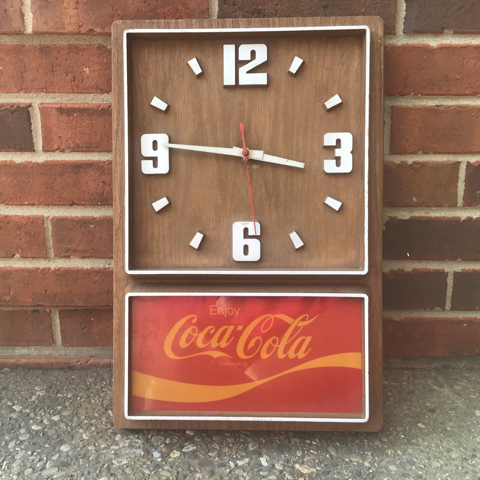 Retro Faux Wood CocaCola Wall Clock Etsy
