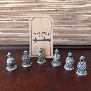 Ensemble de 6 porte-cartes vintage ananas | Accessoire de décoration de table pour recevoir
