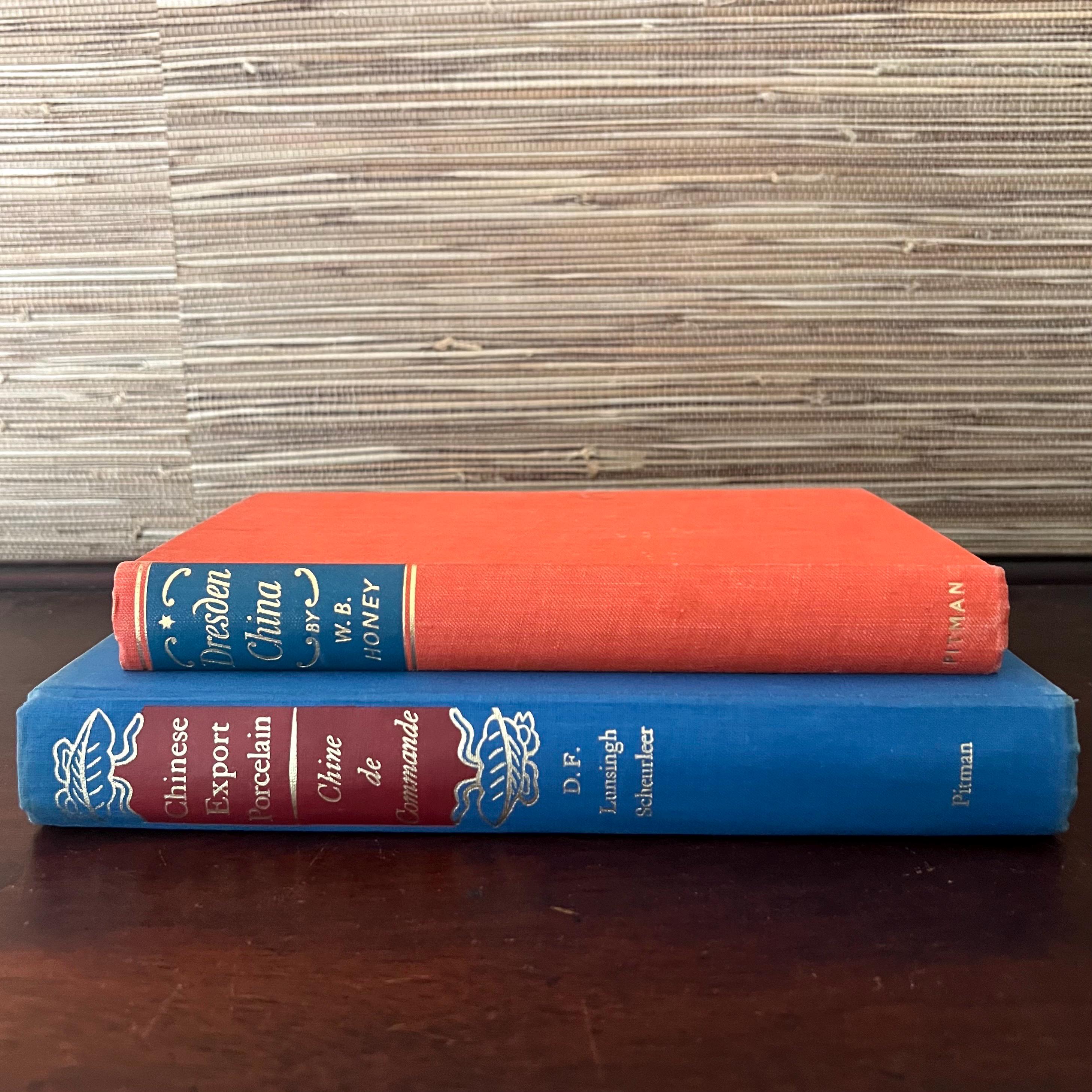 Pair of Vintage Decorative Books About Antiques | Guide to Porcelain and History of Export China Pottery