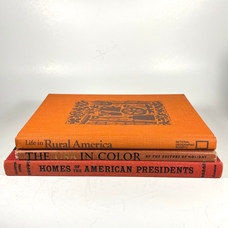 Americana Vintage Coffee Table Book Stack Etsy
