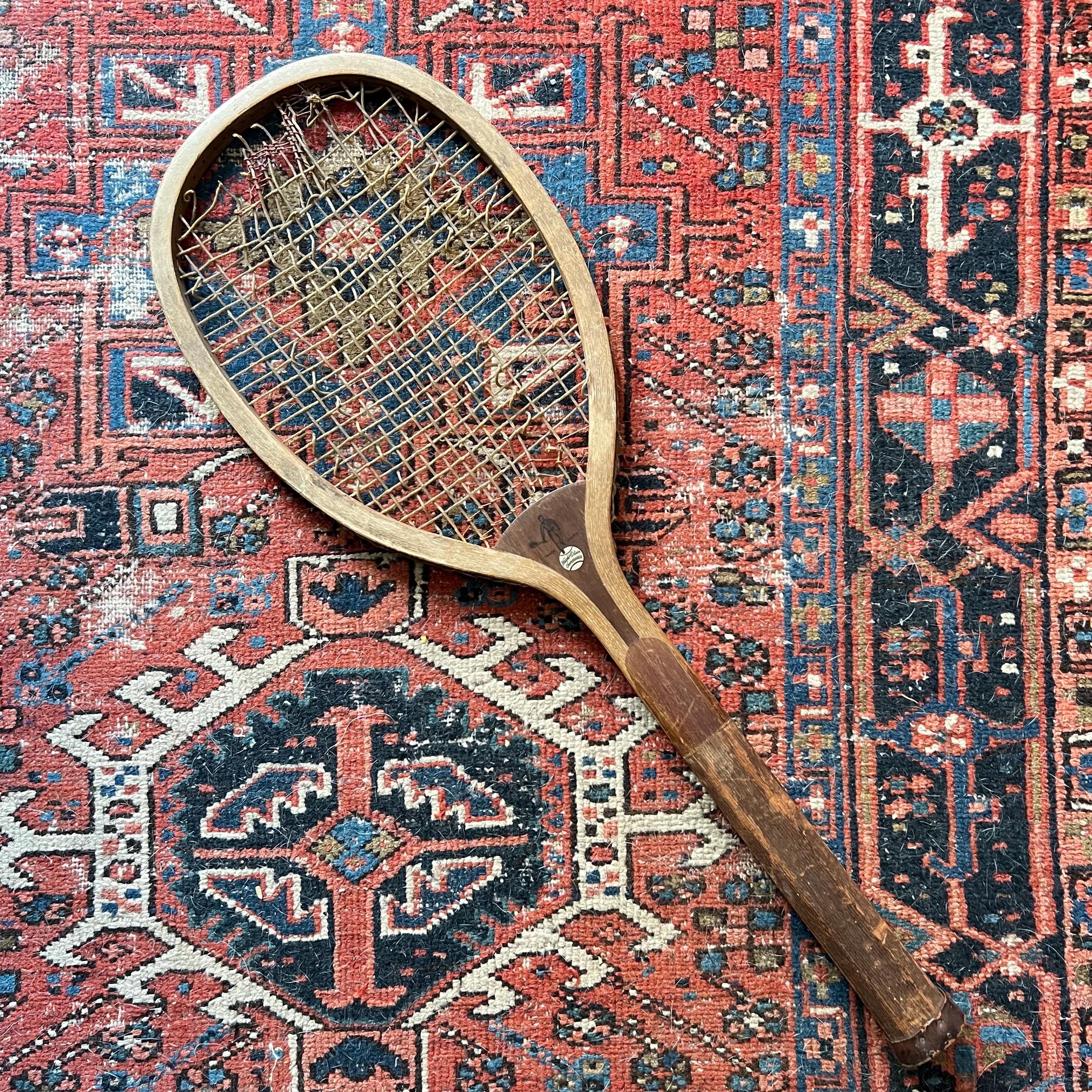 Raquette De Tennis Vintage Wright Ditson 'Columbia' Début 1900 - Objet De Collection