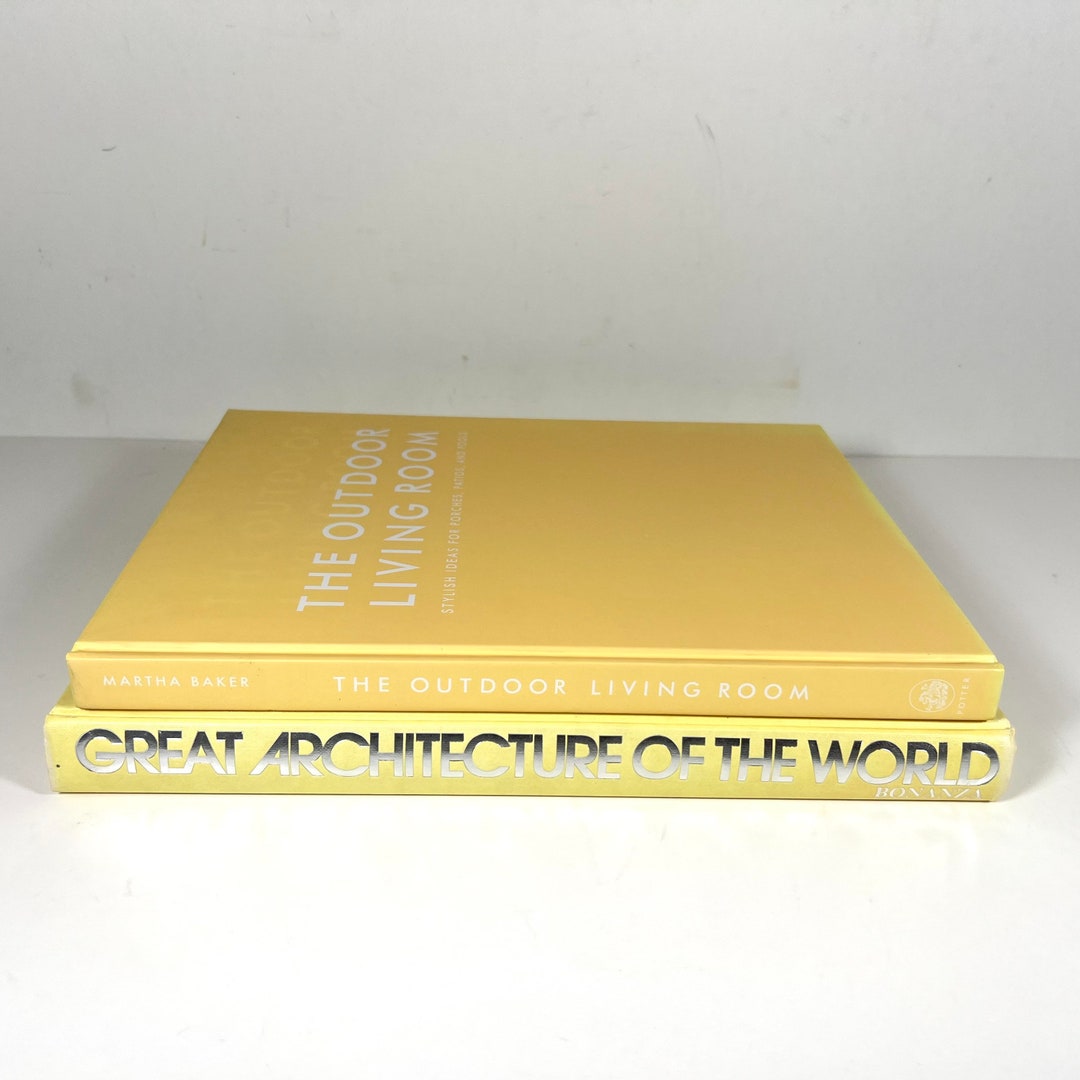 Vintage Pale Yellow Coffee Table Books Etsy